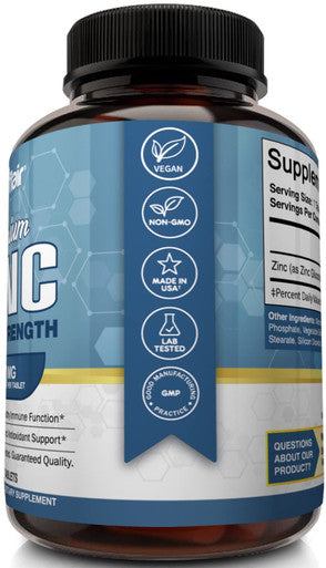 NutriFlair Zinc Gluconate 50mg, 100 Tablets - High Potency Immune System Booster Supplement Pills, Immunity Defense, Powerful Antioxidant, Non-GMO, Compare with zinc picolinate, citrate, oxide