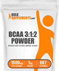 Bulksupplements.Com Bcaa 3:1:2 Powder - Branched Chain Amino Acids, Bcaa Supplements, Bcaa Powder - Bcaas Amino Acids Powder, Unflavored, 1500Mg Per Serving - 667 Servings, 1Kg (2.2 Lbs)