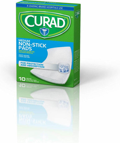 Curad Non-Stick Pads 3 Inches X 4 Inches 10 Count