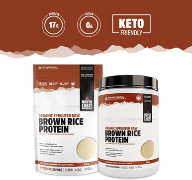 North Coast Naturals Organic Sprouted Raw Brown Rice Protein Powder with 17g of Complete Undernatured protein 840g