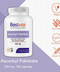 Ascorbyl Palmitate 500mg (120 Vegetarian Capsules) - No Stearates - No Fillers - No Flow Agents