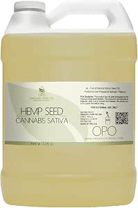OPO Organic Hemp Seed Oil - 16 oz - USDA Certified Organic - Pure, Cold Pressed, Non-GMO, Extra Virgin, Vegan, Bulk Carrier Oil, Omega 3,6,9, Tinctures DIY Essential Oils Formulations Soap