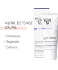 Yon-Ka Nutri-Defense Creme (50ml) Nourishing Dry Skin Facial Moisturizer, Rich Shea Butter Treatment Cream with Prebiotics and Probiotics, Dry and Sensitive Skin, Paraben-Free