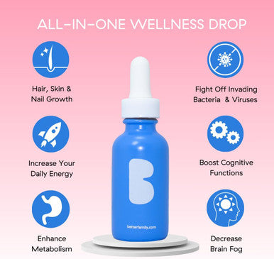 Better Family - Liquid Daily Multivitamin - All-In-One Wellness Drop - All Ages & Genders - Methylated Vitamins - No Sugar Or Artificials - Gluten Free, Non-Gmo - Dietary Supplement - 2Oz (60 Ml)
