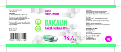 Hepatica Baicalin (Scutellaria Baicalensis) Chinese Skullcap 500Mg 120 Vegan Capsules, Certificate Of Analysis By Agrolab Germany, High Strength Supplement, Gluten And Gmo