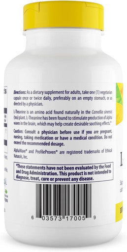 Healthy Origins L-Theanine (AlphaWave) 100 mg, 180 Veggie Caps