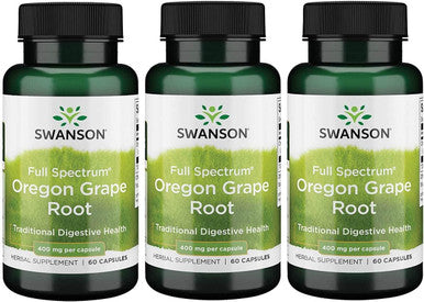 Swanson Full Spectrum Oregon-Grape Root 400 Milligrams 60 Capsules (3 Pack)