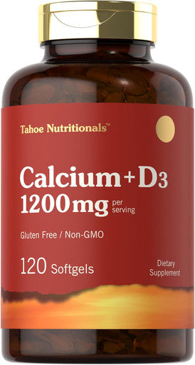 Carlyle Calcium 1200 mg with Vitamin D3 | 120 Softgels | Non-GMO and Gluten Supplement | Tahoe Nutritionals