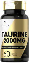 Carlyle Taurine 2000Mg | 60 Caplets | Vegetarian, Non-Gmo,And Gluten Free Supplement | Advanced Athlete Formula