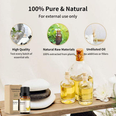 Banana Essential Oil, Premium Grade Fruit Scented Oil Fragrance Oil 10ml for Diffusers by GREENSLEEVES