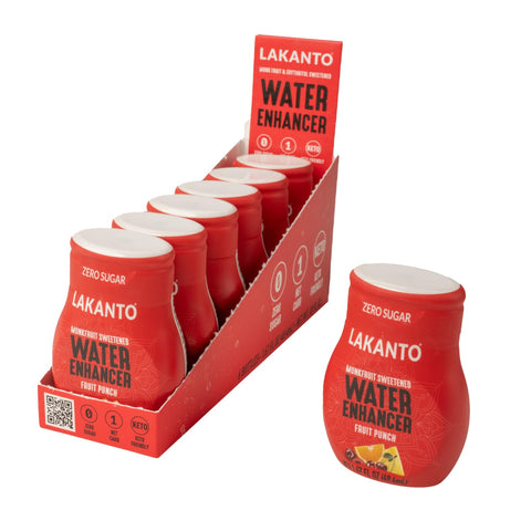 Lakanto Sugar Free Water Enhancer - Sweetened with Monk Fruit Sweetener and Erythritol, On the Go Liquid H2O Hydration, Zero Sugar, Naturally Flavored - Mango Passionfruit (1.67 fl oz - Pack of 6)