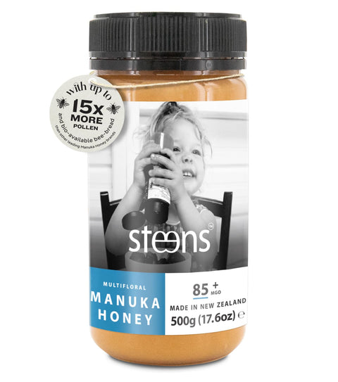 Steens Manuka Honey - MGO 85+ - Pure & Raw 100% Certified multifloral Manuka Honey - Bottled and Sealed in New Zealand-17.6oz