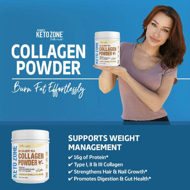 Dr. Colberts Keto Zone Vanilla Collagen Powder Includes Marine Collagen NonGMO Gluten Free 630g