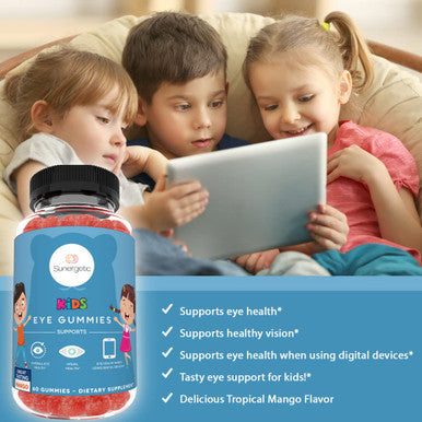 Sunergetic Premium Eye Support Gummies for Kids - Lutein with Zeaxanthin Supports Overall Eye Health Vision & Macular Health - Lutein & Zeaxanthin Gummies with Lutemax 2020-60 Gummies