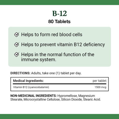 Nature's Bounty Time Release B-12 1500Mcg 80 Tablets