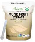 Durelife Organic 100% Pure Monk Fruit sweetener, No Erythritol, Monkfruit Extract Powder, USDA organic NON-GMO Project Verified, Keto Certified, OU kosher No Fillers Zero Calorie Sugar Substitute 5 OZ