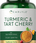Carlyle Turmeric And Tart Cherry Capsules | 120 Count | With Bioperine | Vegetarian, Non-Gmo, Gluten Free Supplement