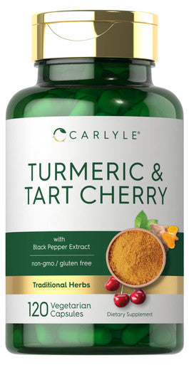 Carlyle Turmeric And Tart Cherry Capsules | 120 Count | With Bioperine | Vegetarian, Non-Gmo, Gluten Free Supplement