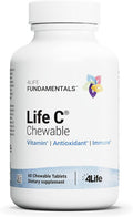4Life Life C - Features 7 Active Forms of Natural Vitamin C for Immune Support Increased Nutrient Absorption and Antioxidant Benefits - Citrus Flavor - 60 Chewable Tablets
