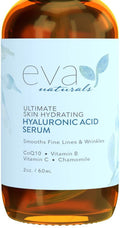 Eva Naturals Hyaluronic Acid Face Serum, Anti-Aging, Moisturizing Wrinkle Serum with Vitamin C, B (60 ml)