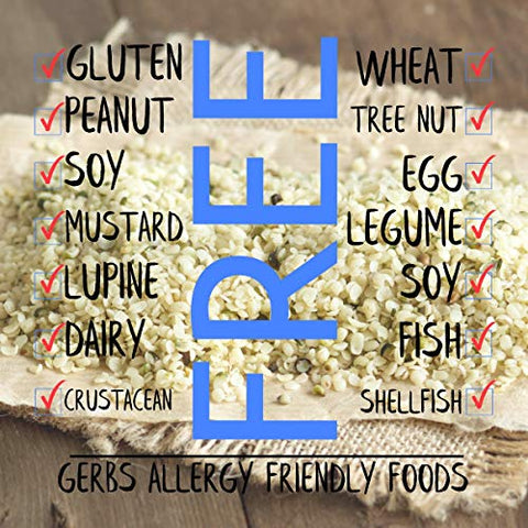 Gerbs Raw Hemp Seed Kernels 2 lbs. | Hulled, No Artificial Additives, Resealable Bag | Mild, Nutty Taste | Top 14 Allergen-Free