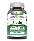 Amazing Formulas Biotin (Vitamin B7) Supplement | 10000 Mcg | 240 Tablets | Non-Gmo | Gluten-Free | Made In Usa
