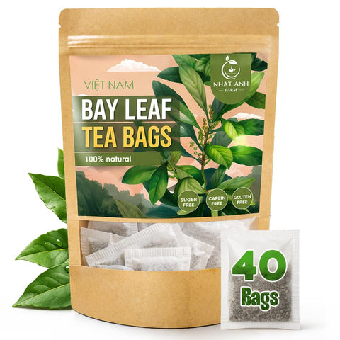 NHAT ANH FARM - Premium Stevia Tea Bags, 100 Stevia Tea Bags, 100% Natural Dried Leaves, Naturally Sweet Herbal Tea, Sugar-Free, Caffeine-Free, No Additives.