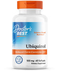 Doctor'S Best Kaneka Ubiquinol 100 Mg Supplement For Men & Women - Reduced Form Coq10 Coenzyme Q10 100Mg For Antioxidant & Heart Health Support Non Gmo Gluten Free Soy Free 60 Softgels
