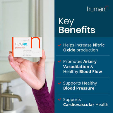 Neo40 Professional Bundle Nitric Oxide Booster with Methylfolate Natural Blood Pressure Supplement May Help Support Healthy Blood Pressure Circulation 60 Tablets with NO Indicator Test Strips
