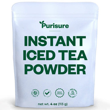 Purisure Unsweetened Iced Tea Powder Instant Black Tea Powder Real Black Tea Leaves Powdered Iced Tea Unsweetened With Zero-Calories Sugarless Instant Tea Powder 4 Oz 192 Serving Pack