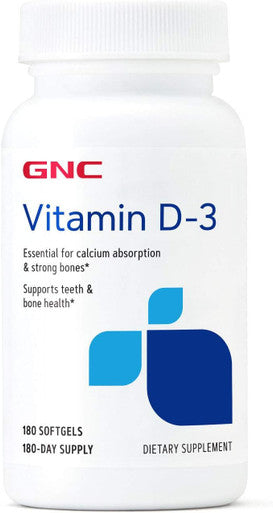 Gnc Vitamin D-3-50 Mcg - 180 Softgels (180 Servings)