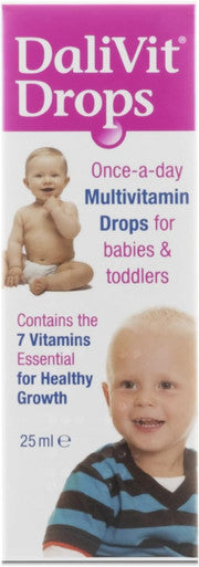 DaliVit Drops | Multivitamin Drops Contain 7 Essential Vitamins for Healthy Growth and Development | Specially Formulated for Infants and Children | Peanut/Nut and SOYA Free | 25ml