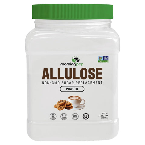 Morning Pep Allulose Sweetener 4 lb ÃƒÂ¢Ã¢â€šÂ¬Ã¢â‚¬Å“ Zero Calorie Sugar Alternative, 100% Pure, No Erythritol, Non-GMO Project Verified, Keto Certified, OU Kosher, No Fillers, Ideal for Baking and Beverages