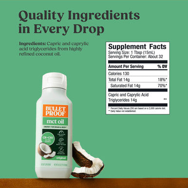 Bulletproof MCT Oil Made with C10 and C8 Oil 16 Ounces