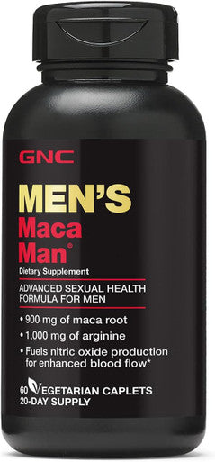 Gnc Maca Man, Maca Root Arginine For Enhanced Blood Flow - 60 Vegetarian Capsules