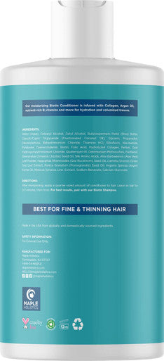Biotin Conditioner And Hair Vitamin Set - Sulfate Volumizing Conditioner For Thinning Hair Plus 10000 Mcg Biotin Vitamins For Hair Growth - Biotin Pills For Hair Loss Plus Hair Conditioner
