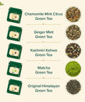 Vahdam Assorted Green Tea Loose Leaf Tea Sampler (10 Flavours 50+ Servings) Exotic Green Tea Blends from Himalayas with 100% Natural Ingredients | Loose Tea Set