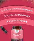 Myo-Inositol & D-Chiro Inositol Capsules - Choline Inositol Supplement for Cycle and Fertility Support - Womens Hormone Balance Supplement with Myo & D-chiro Inositol plus Choline Bitartrate