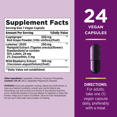 Nature's Bounty Brain Superfood 24 Count Vegan Capsules For Short-Term Memory And Concentration