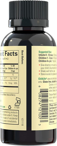 ChildLife Essentials Liquid Iron - Dietary Supplement for Infants, Baby, Kids, Toddlers, Children, and Teens - Natural Berry Flavor, 4 Fluid Ounces