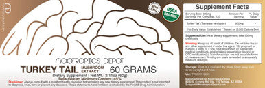 Turkey Tail Mushroom Powder | 60 Grams | Trametes versicolor | Organic ing Body Extract | Promotes Healthy Cellular Function