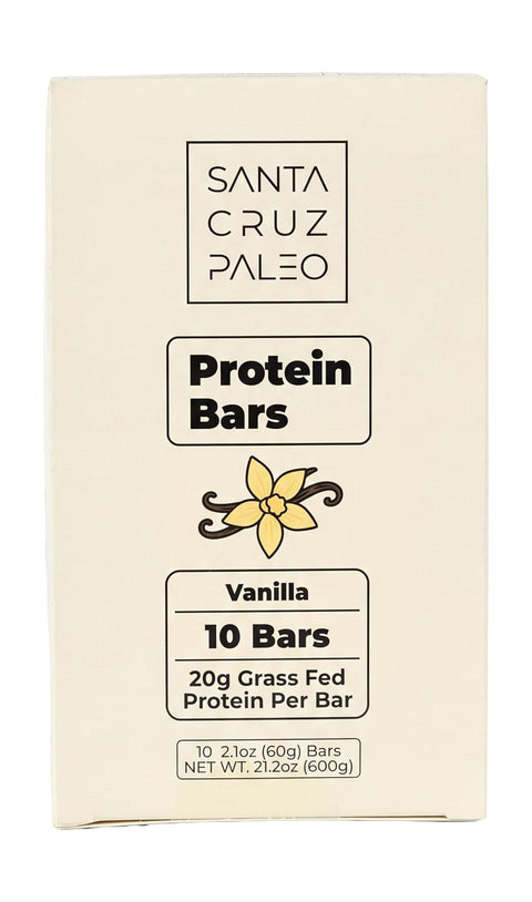 Santa Cruz Paleo Protein Bar ÃƒÂ¢Ã¢â€šÂ¬Ã¢â‚¬Å“ 20g Grass-Fed Whey & Collagen Protein ÃƒÂ¢Ã¢â€šÂ¬Ã¢â‚¬Å“ Wildflower Honey Sweetened, No Seed Oils, High Protein Snack Bar (Chocolate Flavor, Pack of 10)