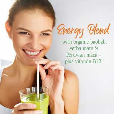 Garden of Life Raw Organic Perfect Food Energizer Juiced Green Superfood Powder - Yerba Mate Pomegranate 30 Servings Green Superfood Powder & Probiotics Gluten Free Whole Food Greens Supplements