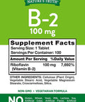 Nature's Truth Vitamin B-2 100mg Tablets, 100 Count