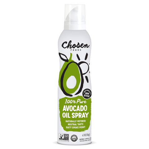 Chosen Foods 100% Pure Avocado Oil Spray 4.7 oz. (1 Pack), Non-GMO, 500Ã‚Â°F Smoke Point, Propellant-Free, Air Pressure Only for High-Heat Cooking, Baking and Frying
