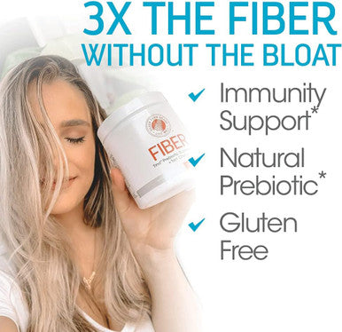 Silver Fern Tino High Fiber Supplement Powder - Non-Gmo, Pre-Biotic, Water Soluble, Digestive Friendly, Powdered Mix - Add To Water, Juice, Shakes, Cereal & More (2 Canisters - 15.9 Oz. Ea.)