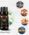 Aromatherapy Essential Oils, 100% Pure Essential Oils Jasmine Scent for Diffuser, Humidifier, Massage, Aromatherapy, Skin & Hair Care, Jasmine Aromatherapy Essential Oils 0.33 oz - 10ml