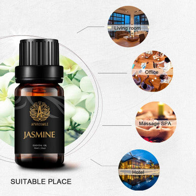 Aromatherapy Essential Oils, 100% Pure Essential Oils Jasmine Scent for Diffuser, Humidifier, Massage, Aromatherapy, Skin & Hair Care, Jasmine Aromatherapy Essential Oils 0.33 oz - 10ml