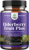 Natures Craft Black Elderberry Capsules Antioxidant Supplement - Elderberry Immune Support Skin Supplement with Skin Vitamins and Sambucus Elderberry Extract - Elderberry Supplement Immune System Support Supplement