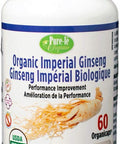 USDA Organic Imperial Ginseng 60 Organicaps - Organic Extra Strength Root Supplement w/High Ginsenosides for Energy, Performance, Stamina & Focus for Men & Women